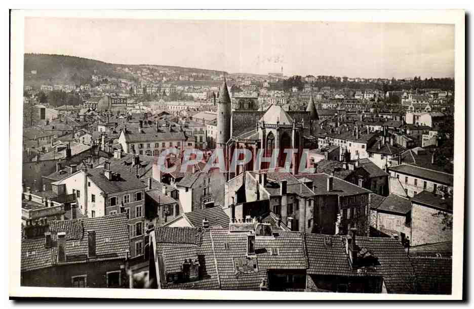 Epinal - Vue Generale depuis le Chateau et l'Eglise Saint Maurice - CPA 