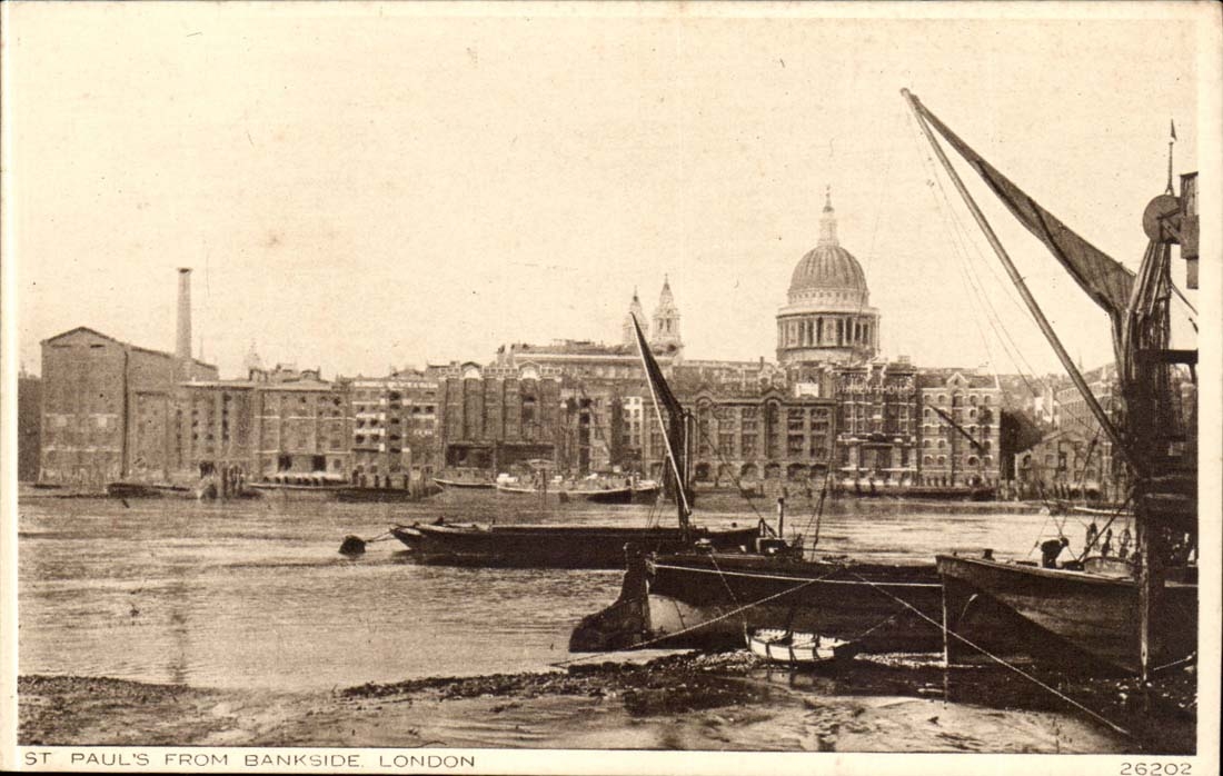 Angleterre - England - London - pauls from bankside - bateau - boat - CPA 