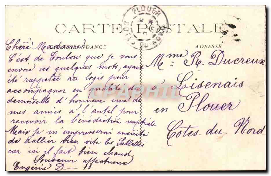 Toulon — Les Cariatides de Puget (Hôtel de Ville) — Édit. E.P. Toulon — Reverso