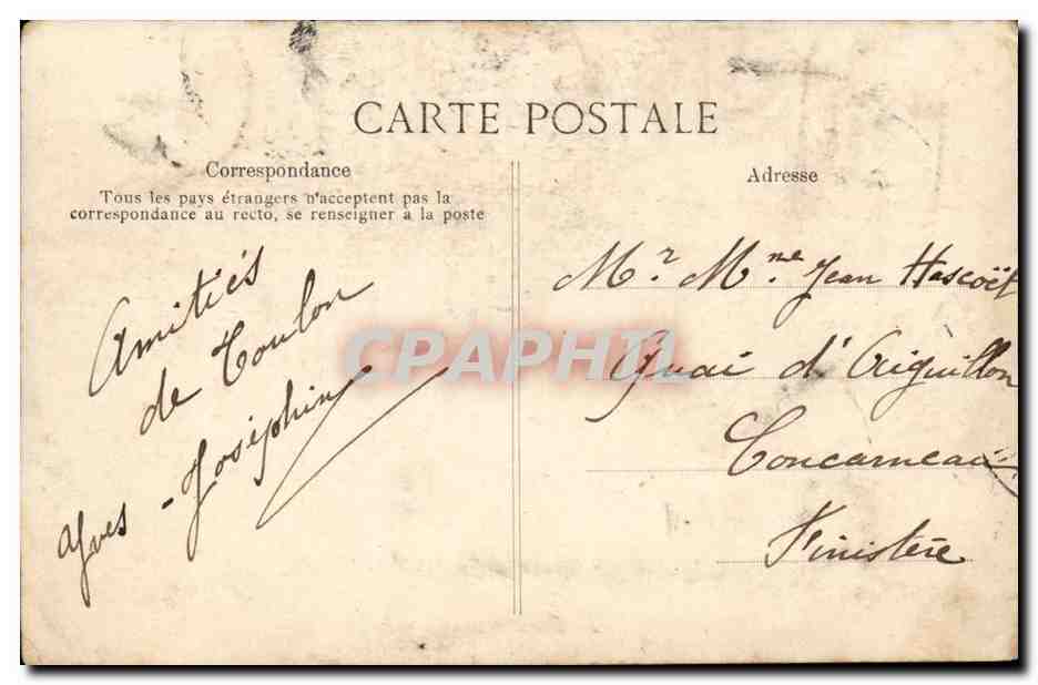 Toulon — Nouvelles Casernes de Sainte-Anne — Éditeur ELD, n° 885 — Rückseite