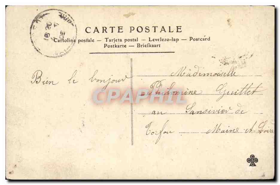 fantaisie - Felicitations Femme avec fleurs - Woman with white veil - CPA  — Rückseite