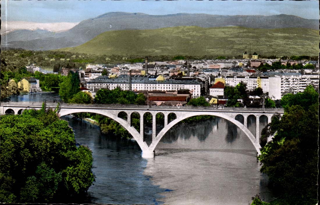Schweiz - Suisse - Geneve - Geneva - Jonction du Rhone et de L'Arve le nouveau viaduc - CPA 