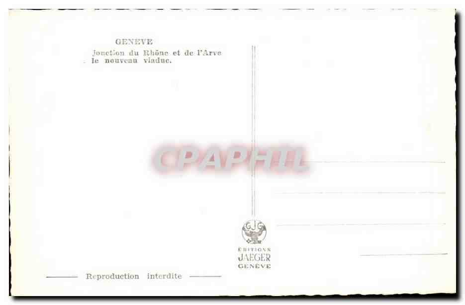 Schweiz - Suisse - Geneve - Geneva - Jonction du Rhone et de L'Arve le nouveau viaduc - CPA  — Rückseite