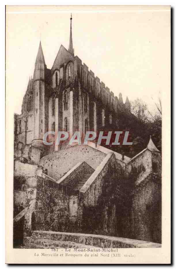 Le Mont Saint Michel - La Merveille et Remparts du cote Nord - CPA 