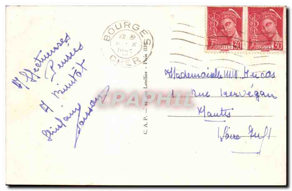 Bourges - la Cathedrale - Le Portail Occidental - CPA  — Rückseite