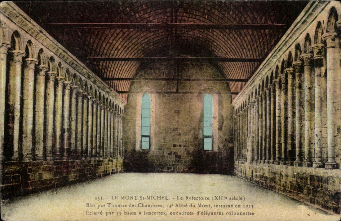 Le Mont-Saint-Michel — Le Refectoire (XIIIe siècle) — Laurent-Népomucène