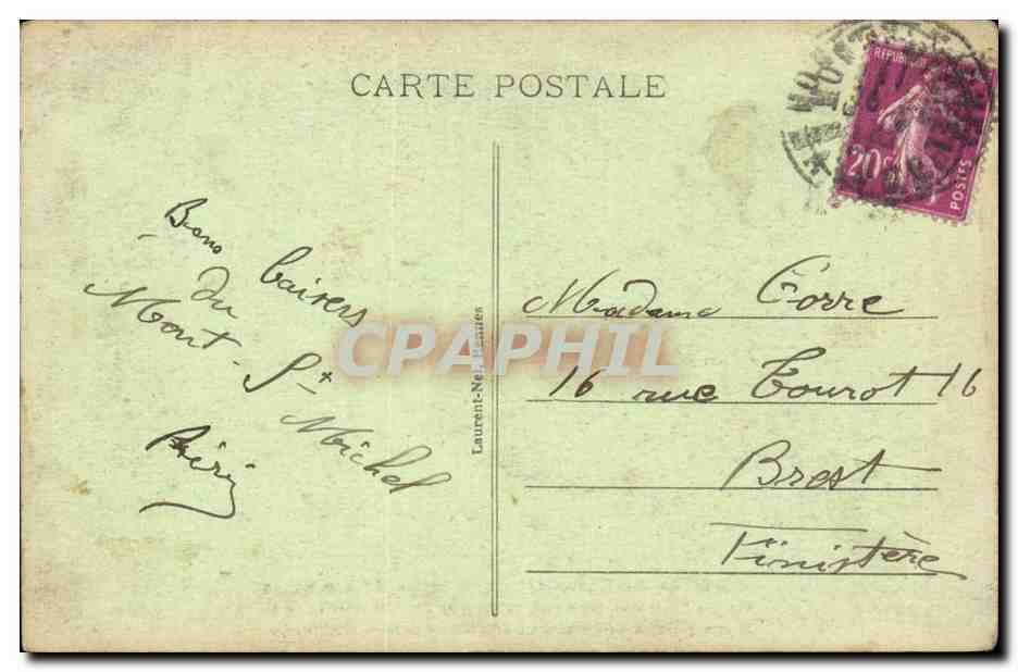 Le Mont-Saint-Michel — Le Refectoire (XIIIe siècle) — Laurent-Népomucène — Verso
