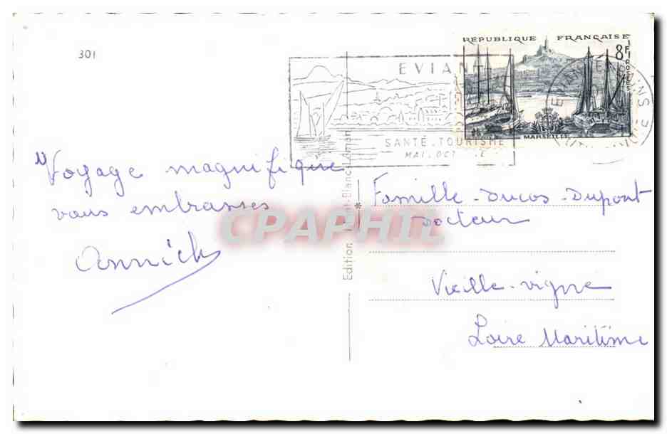 Evian les Bains - Souvenir - CPA  — Verso