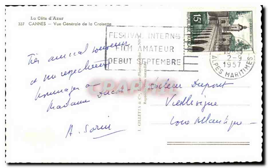 cannes - Vue Generale de la Croisette - CPA  — Verso