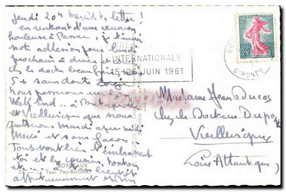 Bordeaux - Le Tour Pey Berland - CPA  — Verso