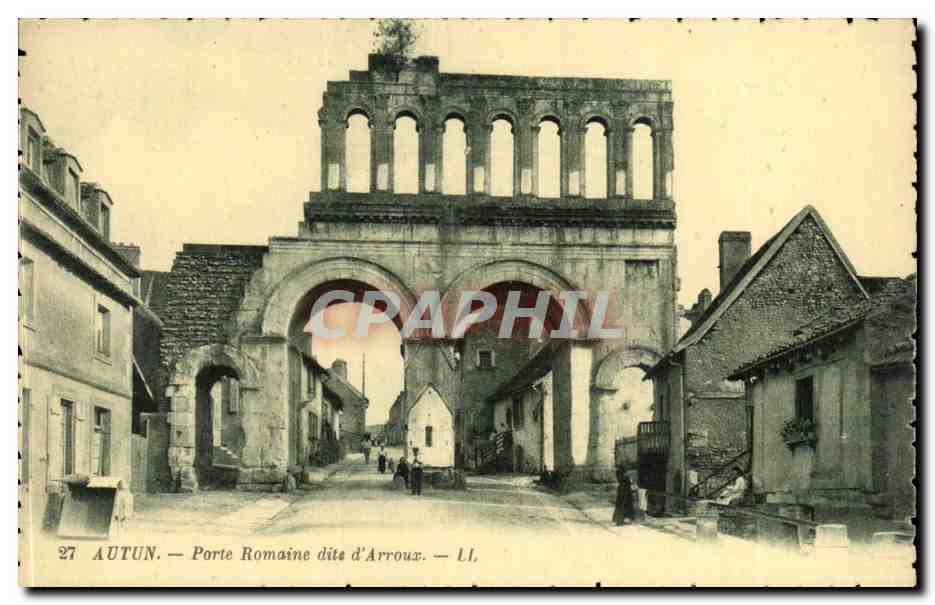 Autun - Porte Romaine dite d'Arroux - CPA 