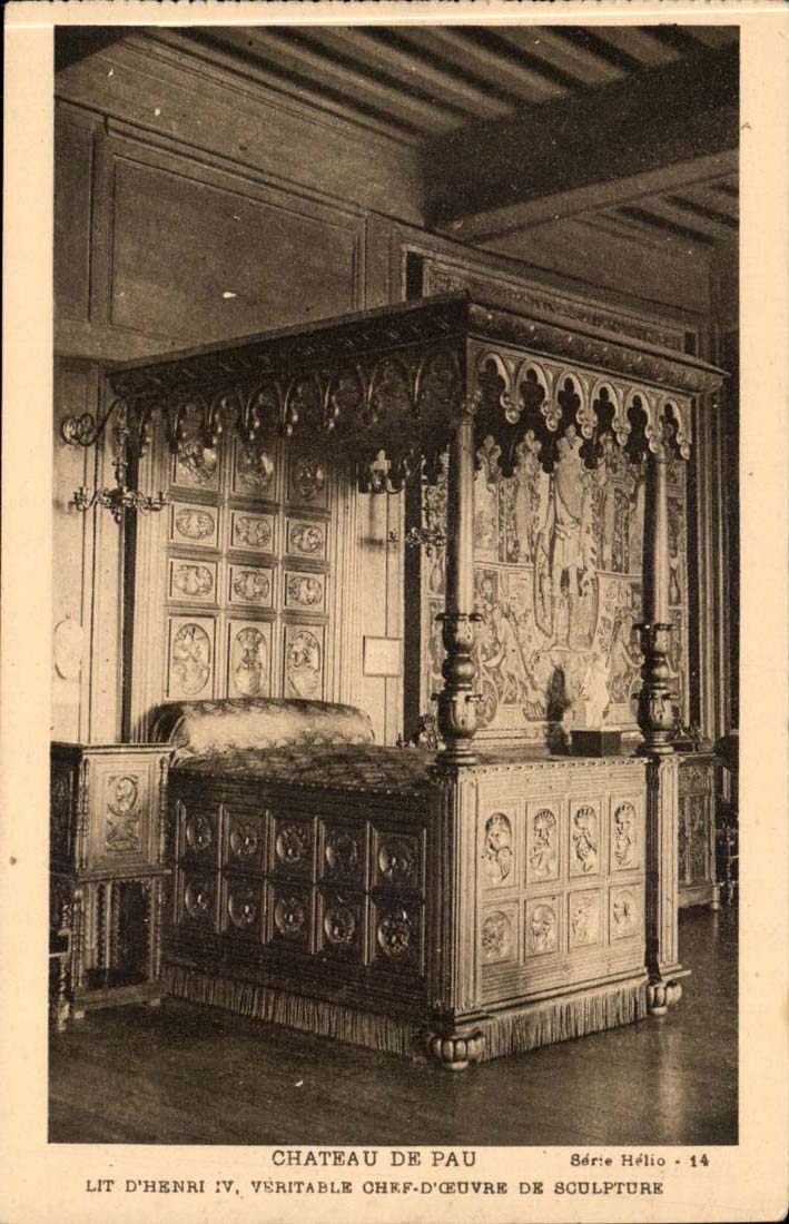 Chateau de Pau CPA Lit Henri IV veritable chef d'oeuvre de sculpture