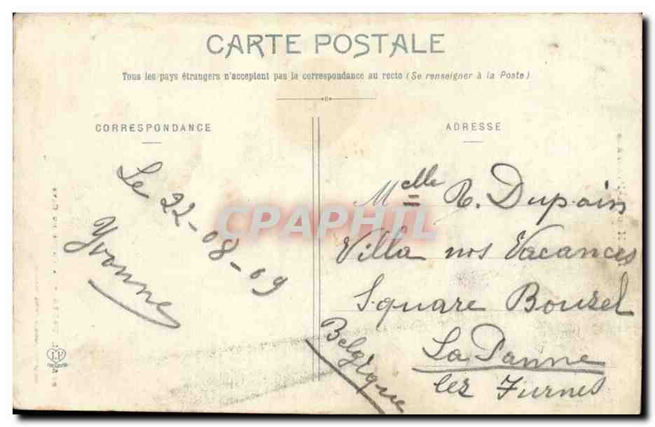 lourdes CPA La chute du Gave (enfant) — Verso