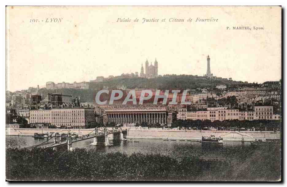 Lyon — Palais de Justice et Côteau de Fourvière — P. Martel, Lyon