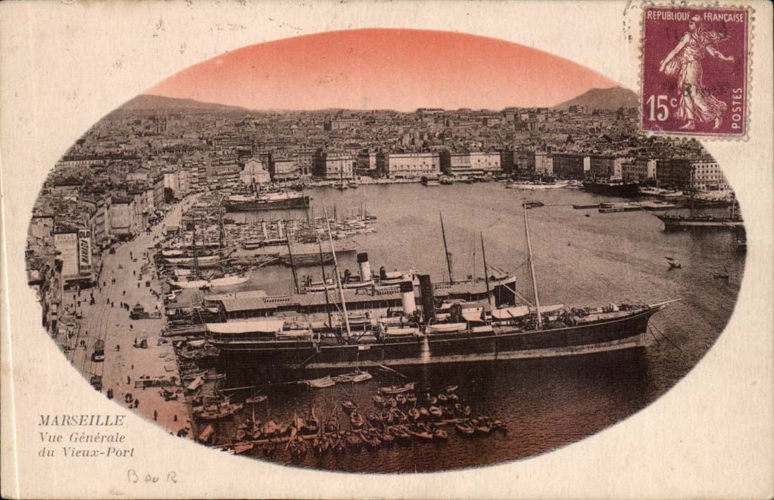 Marseille — Vista general del Puerto Viejo — Editor no identificado, número de serie no visible