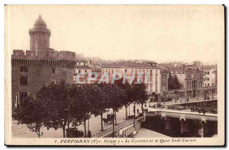 Perpignan CPA Le CAstillet et le quai sAdi CArnot