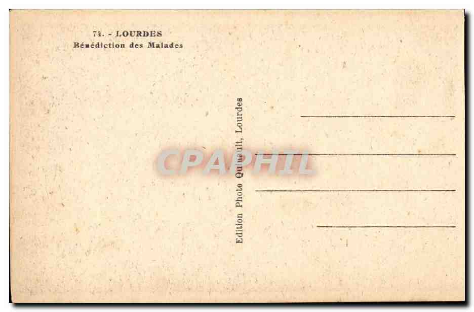 Lourdes CPA Benediction des malades  — Verso