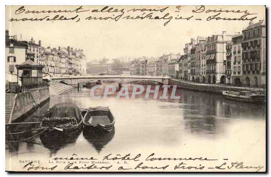 Bayonne CPA La Nive et le pont Marengo