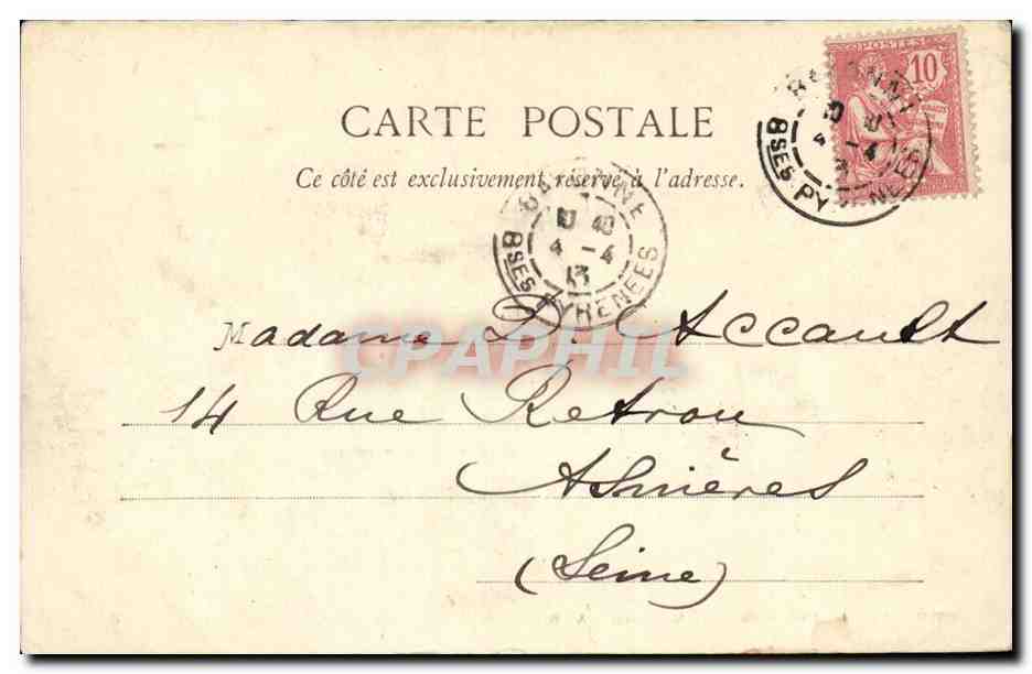 Bayonne CPA La Nive et le pont Marengo — Verso