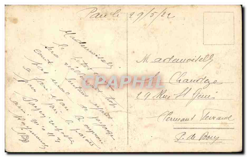 Pau CPA Le pont sur le Gave et le chaetau Henri IV — Rückseite