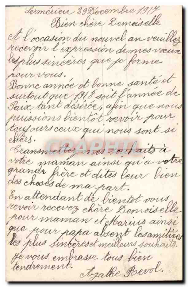 CPA FAntaisie Bonne annee — Rückseite