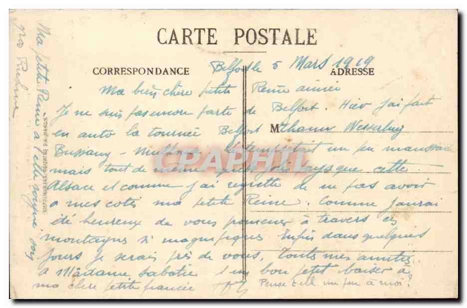 Belfort CPA Le lion (Bartholdi) — Verso