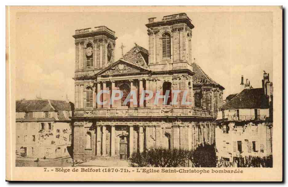 Belfort CPA l'eglise Saint Christophe bombardee