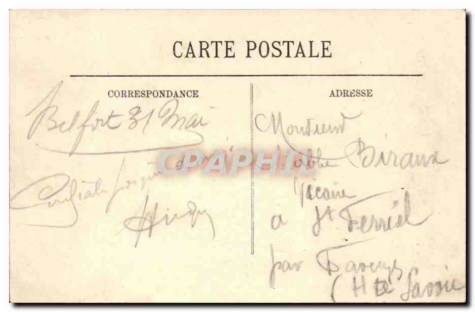 Belfort CPA le chateau et le lion — Verso