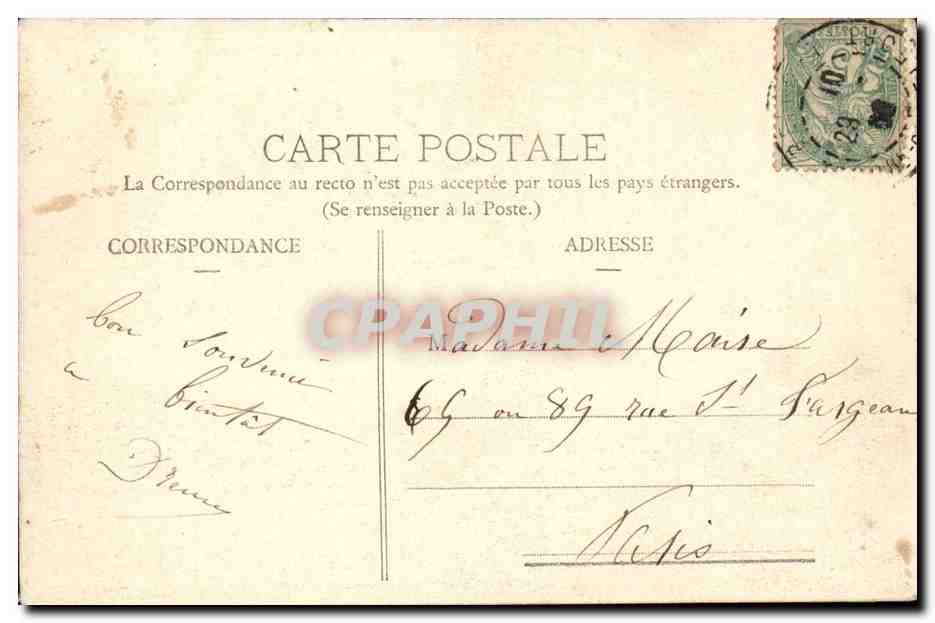 Belfort CPA La tour de la Miotte en 1870 — Verso