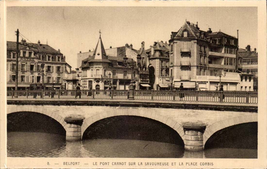 Belfort CPA Le pont Carnot sur la SAvoureuse et la place Corbis