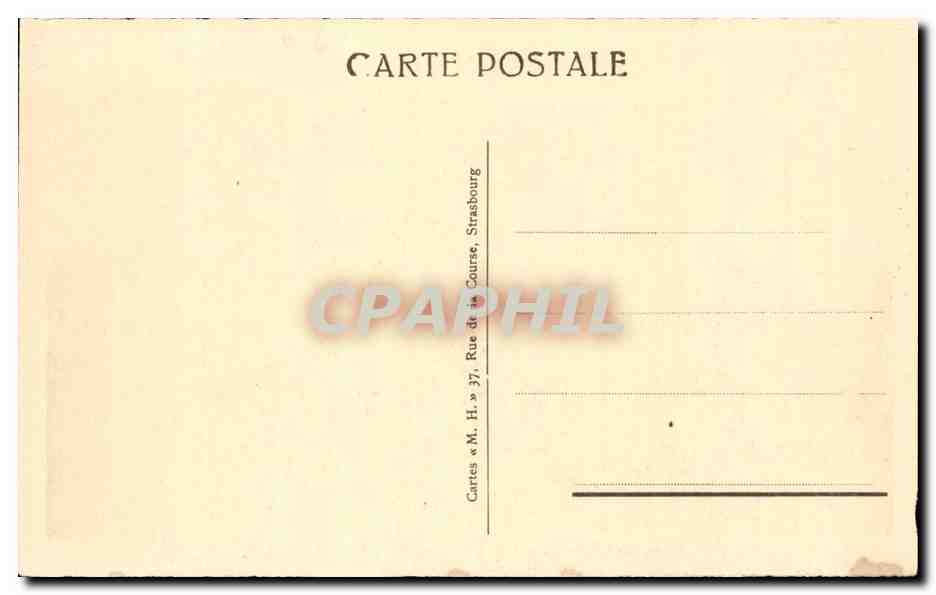 Belfort CPA Place d'armes Eglise St Christophe Au loin le cahteau et le lion — Verso