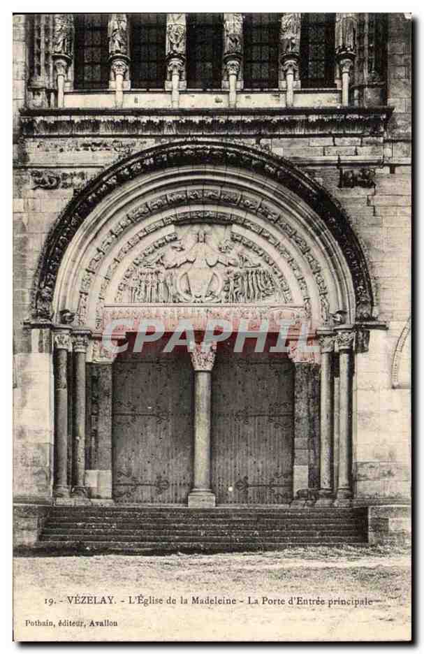 Vézelay - L'Église de la Madeleine - La Porte d'Entrée principale — Pothain, éditeur, Atallon, n°19