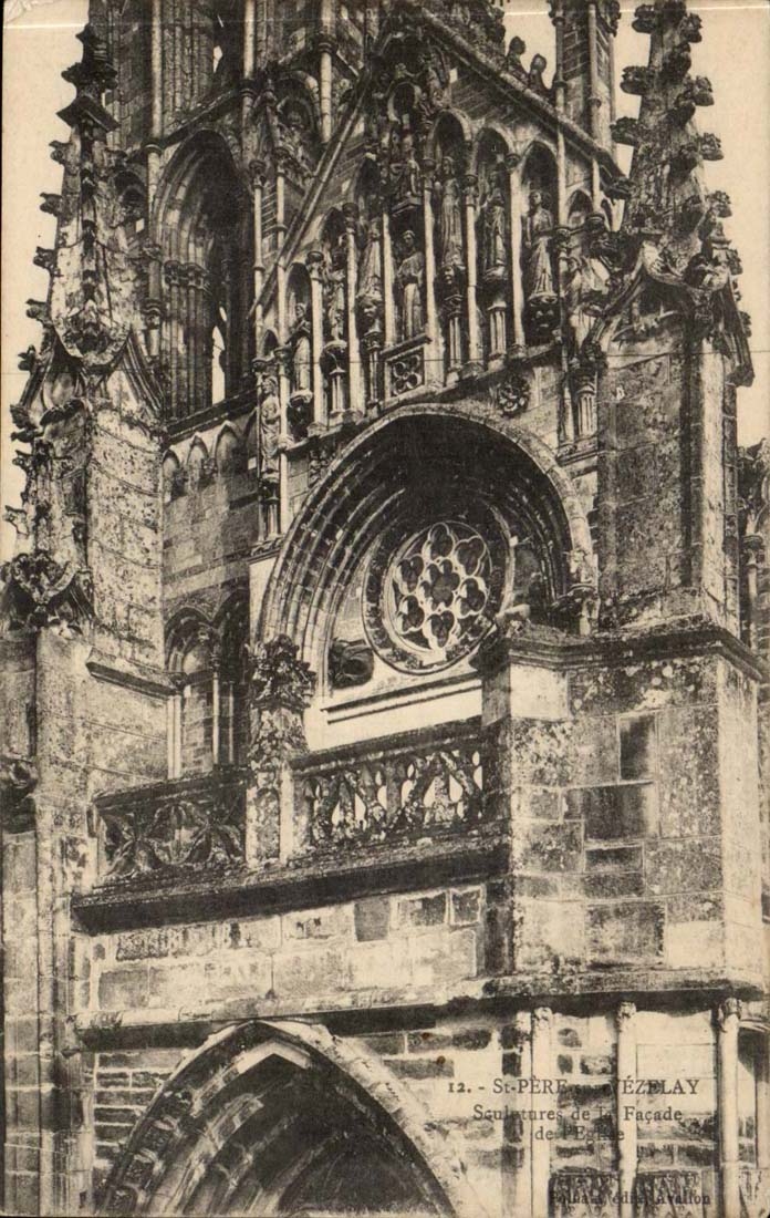 St-Père - Tézélay — Sculptures de la Façade — éditeur L. Avalon, n°12