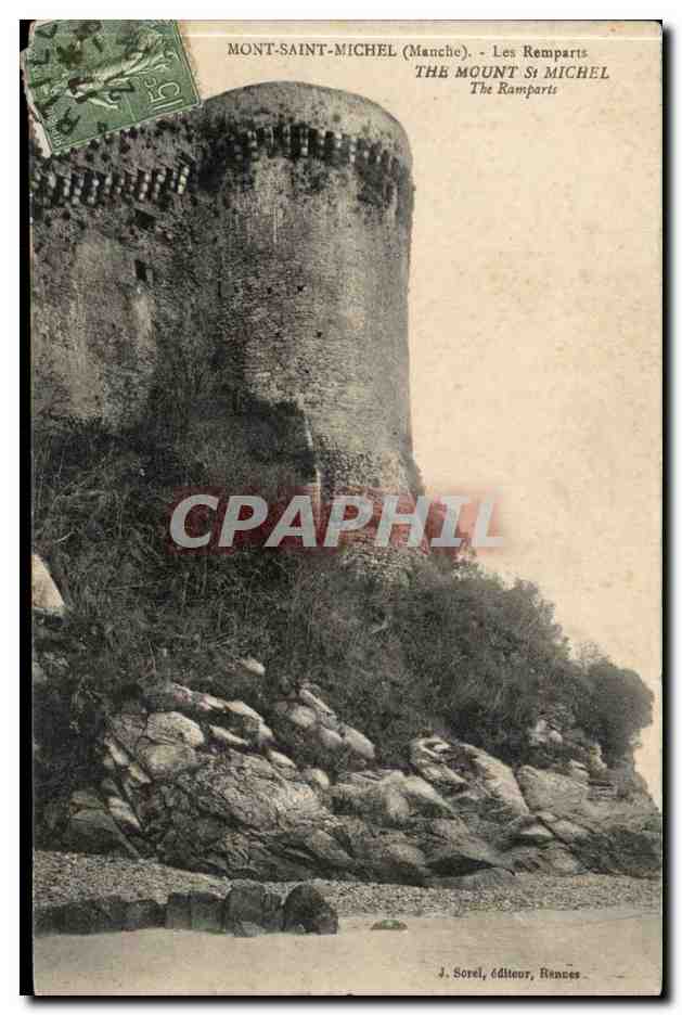 Mont Saint Michel CPA les remparts