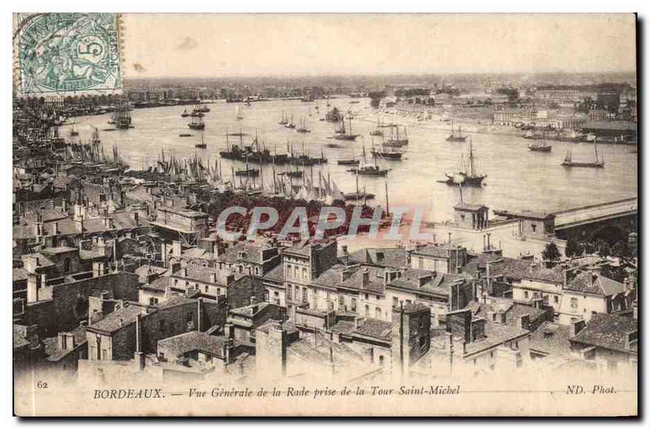 Bordeaux CPA Vue generale de la rade prise de la tour Saint Michel