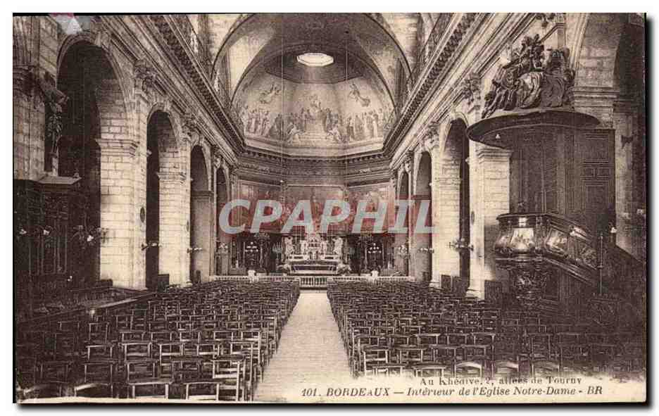 Bordeaux CPA Interieur de l'eglise Notre DAme