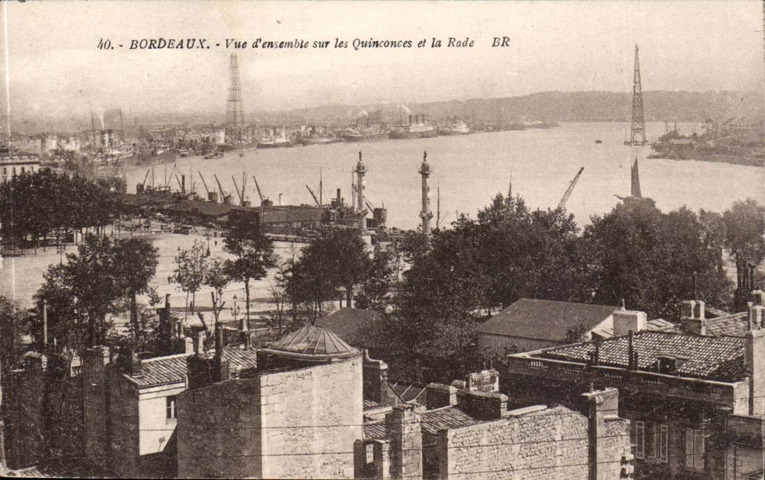 Bordeaux — Vue d'ensemble sur les Quinconces et la Rade — BR