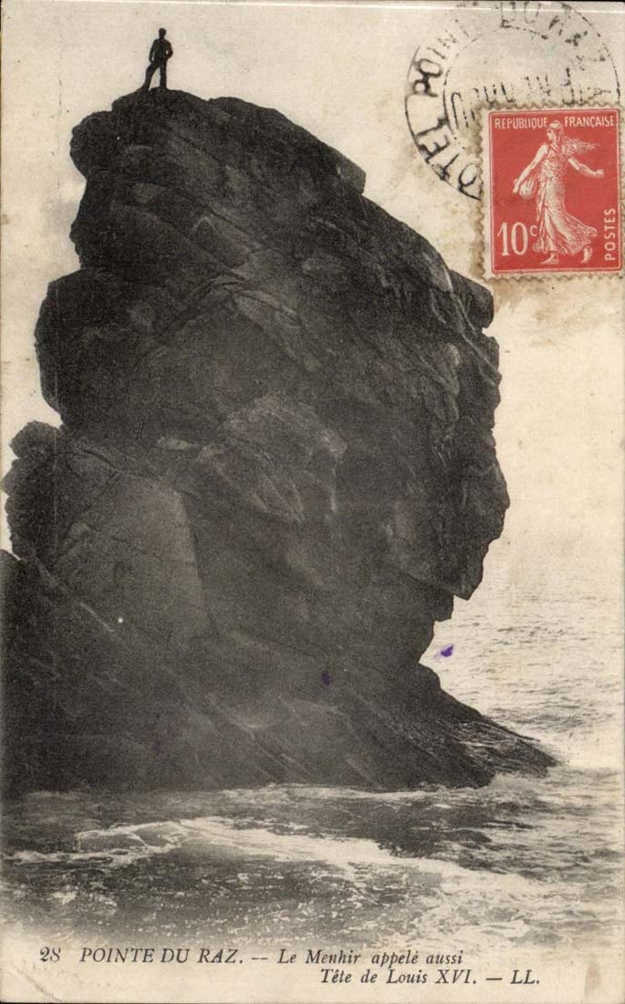 Pointe du Raz — Le Menhir appelé aussi Tête de Louis XVI — LL. n°28
