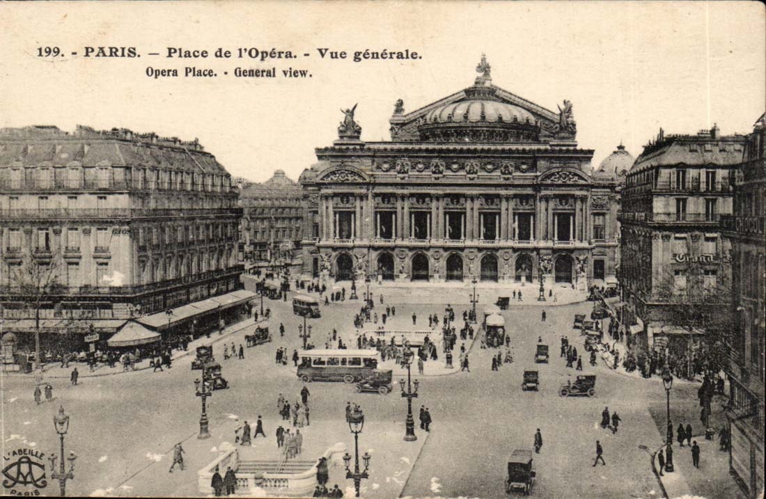 Paris CPA Place de l'opera Vue generale 