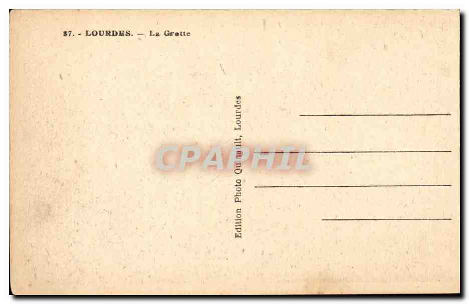 Lourdes CPA ste Bernadette — Verso