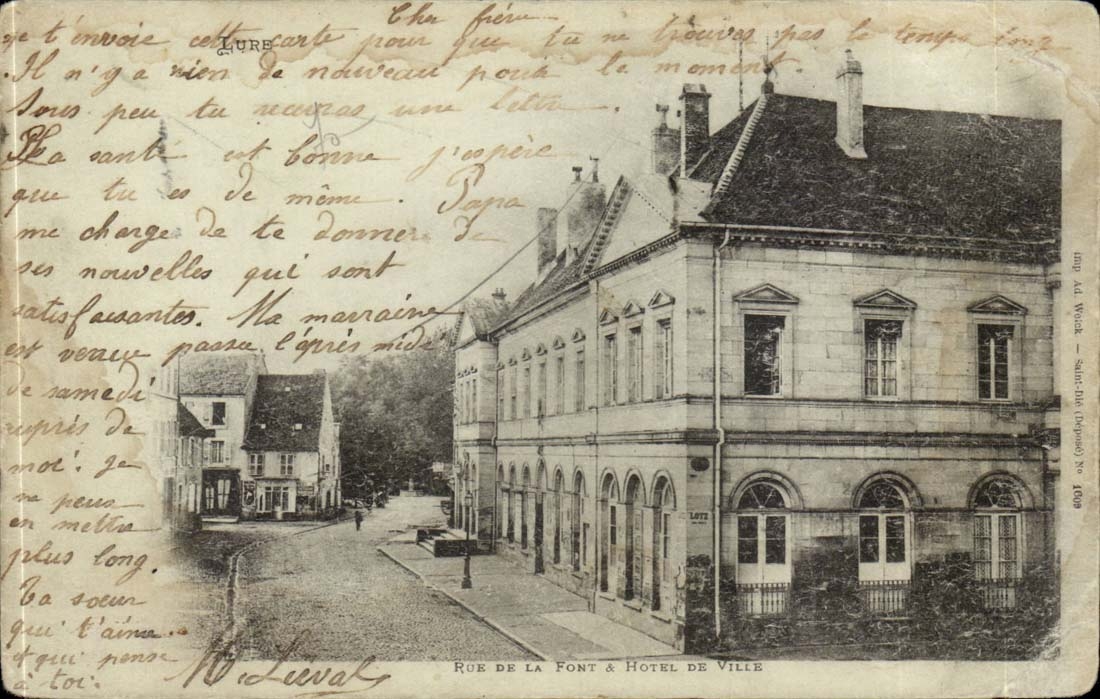 Lure CPA Rue de la font et hotel de ville