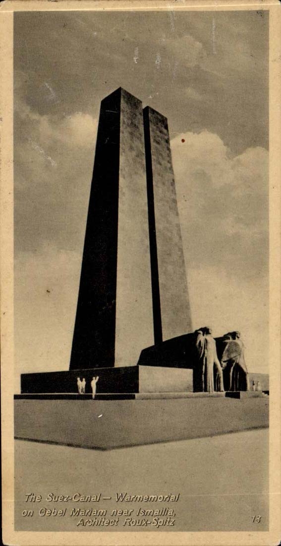 Egypt Egypte Suez Canal CPA Monument a la defense du canal pres Ismalila 