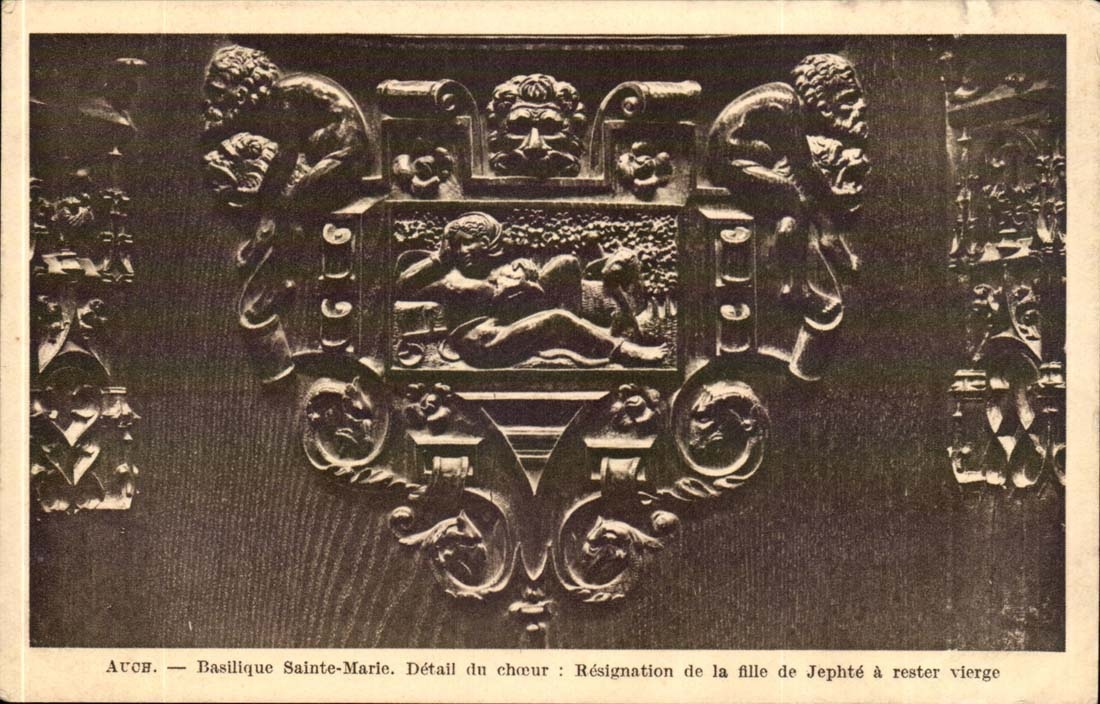 Auch — Basilique Sainte-Marie. Détail du chœur : Résignation de la fille de Jephthé à rester vierge