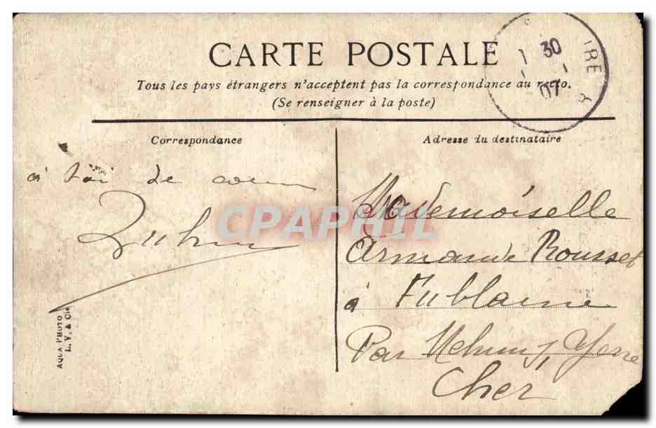 Le mans CPA Vieilles maisons Rue de Vaux — Rückseite