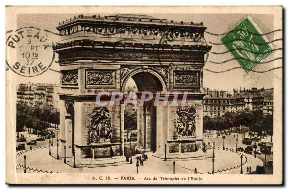 Paris CPA Arc de triomphe de l'etoile