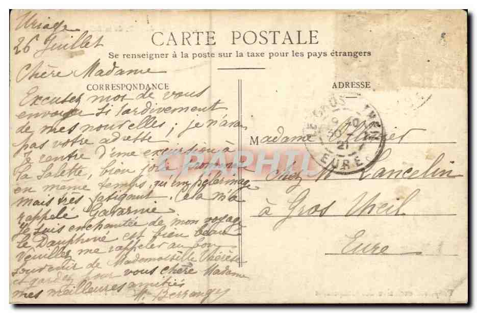 Pèlerinage de N.-D. de la Salette - Côté Ouest — Cliché Faure, propriété exclusive des Chapelains — Rückseite