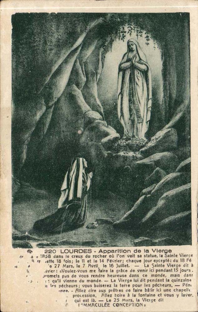 Lourdes CPA Apparition de la vierge
