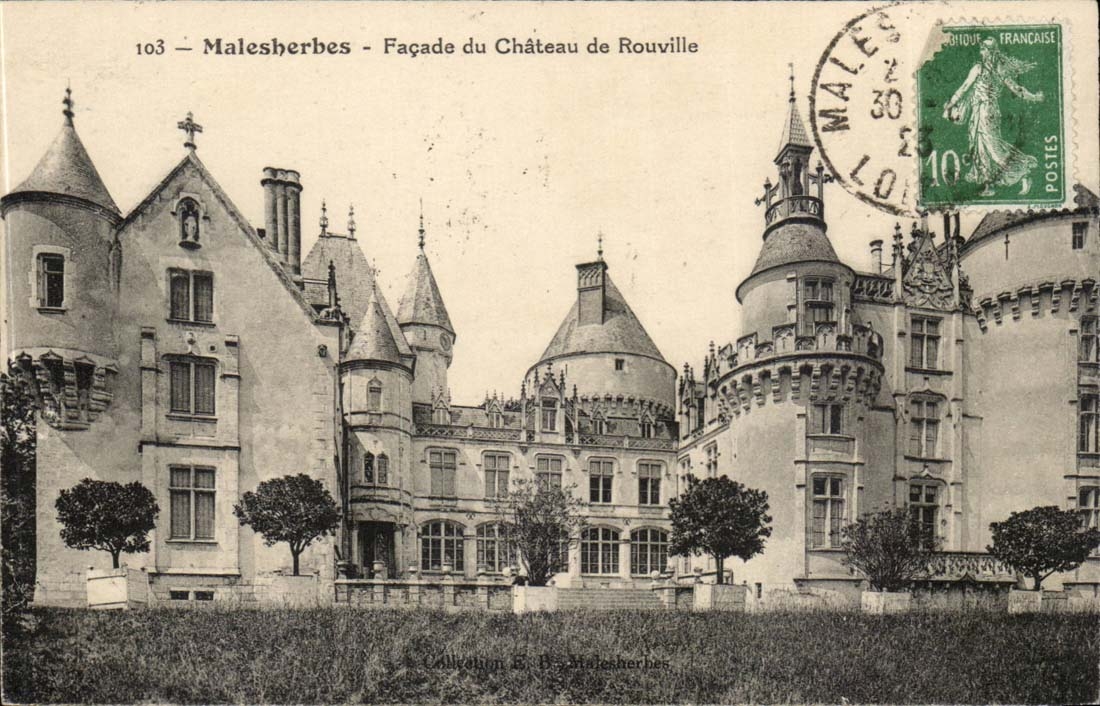 Maslesherbes CPA Facade du chateau de Rouville