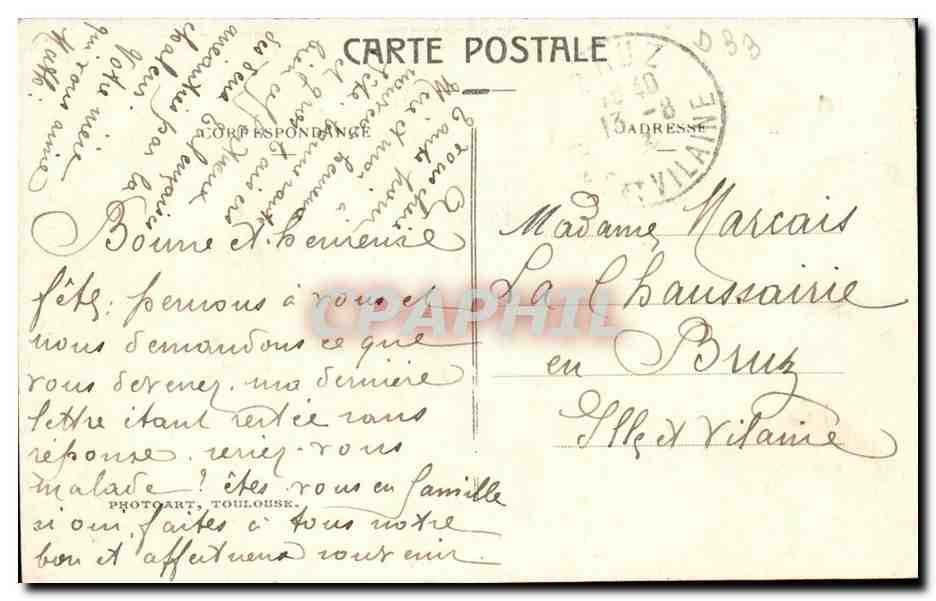 Bordeaux CPA Le monument des Girondins — Verso
