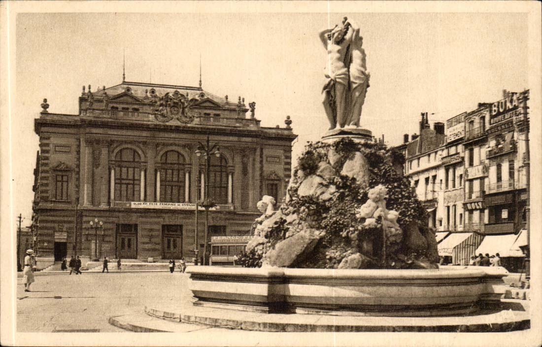 Montpellier — Théâtre et Fontaine des 3 Grâces — Les Arts Graphiques, Toulouse, Rue de la Concorde